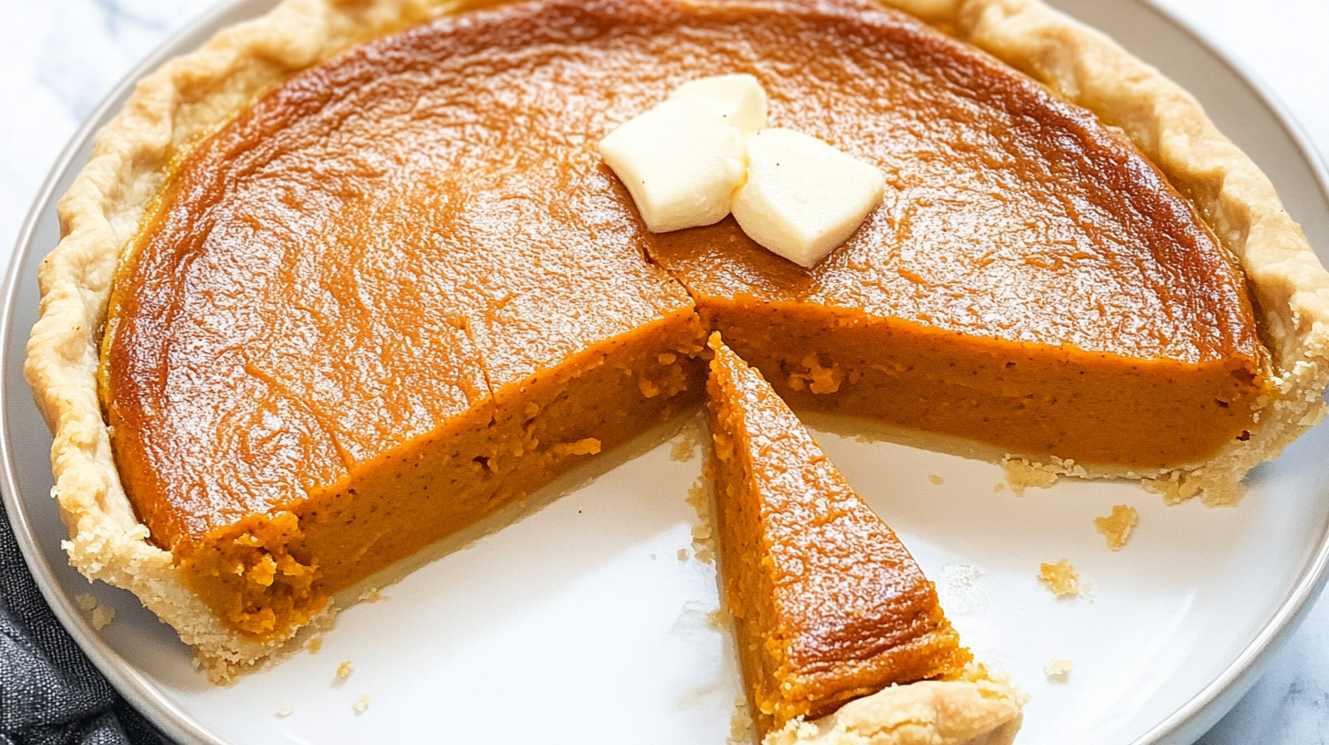 Homemade Black Folks Sweet Potato Pie slice with whipped cream on vintage plate