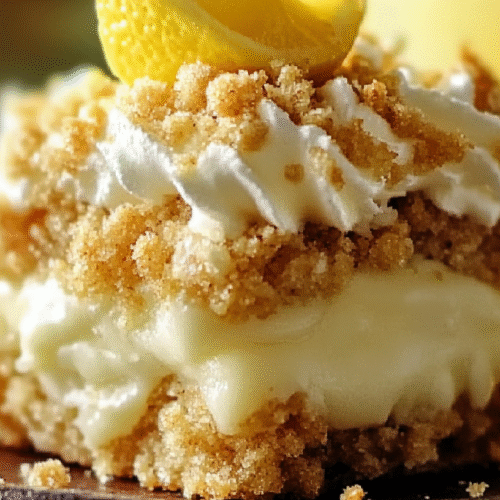 Sugar cookie lemonade crumble bars with golden crumb topping, creamy lemon filling, and cookie base garnished with fresh lemons